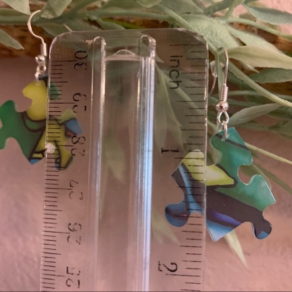Handmade puzzle earrings - Picture 9 of 9